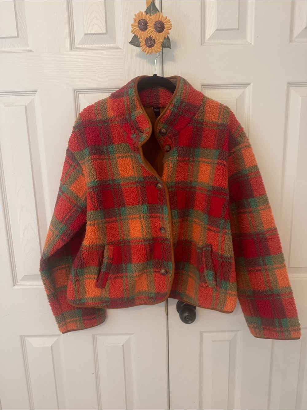 Cider Red and Orange Plaid Jacket